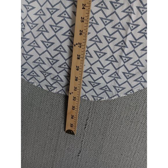 Rock & Roll Cowboy Shirt Mens Large White/Blue Geometric Snaps Western Cowboy - Picture 11 of 13